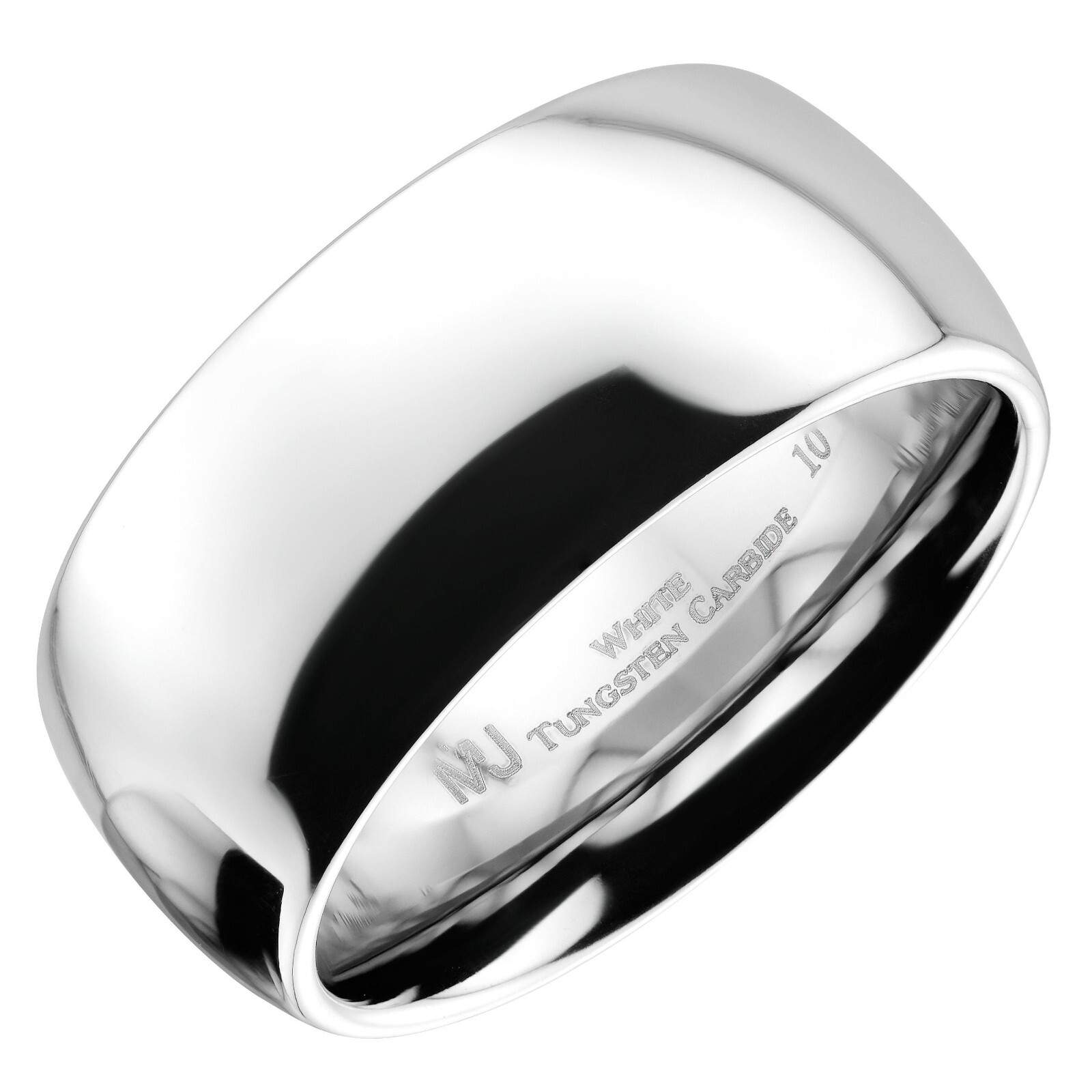 White Tungsten Carbide Wedding Ring Men’s Women’s 2, 3, 4, 5, 6, 7, 8, 10mm