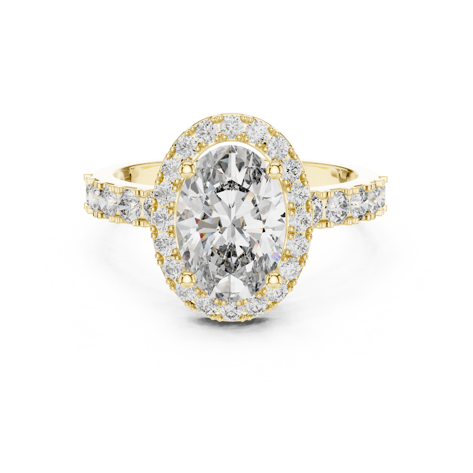 2.50 Ct Round Cut Natural Moissanite Engagement Halo Ring 925 Sterling Silver