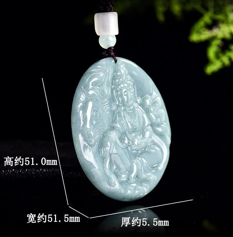 Real Grade A Natural Green Jade Jadeite Men Women Rabbit Guanyin Neck Pendant