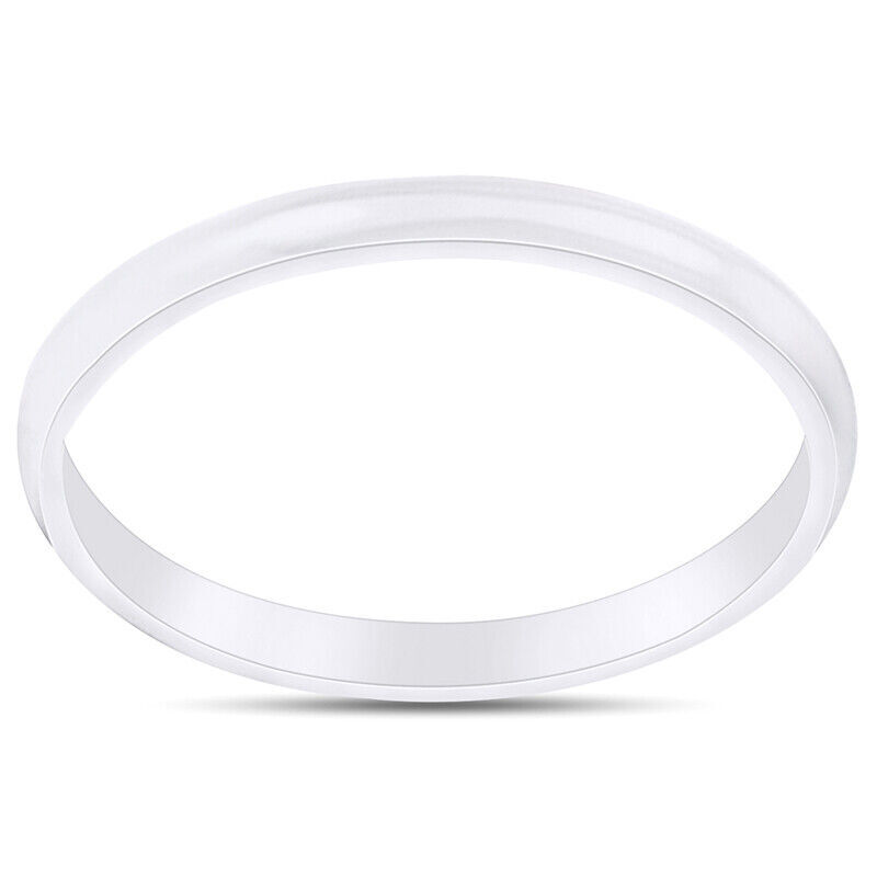Wedding Band Ring Solid 14K White Gold 2mm 3mm 4mm 5mm 6mm Comfort Fit Men Women