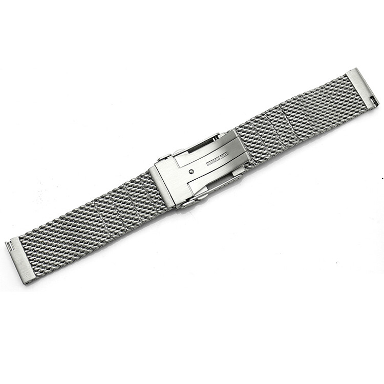 Brushed Solid Stainless Steel Watch Band Strap Shark Mesh Bracelet Quick Release