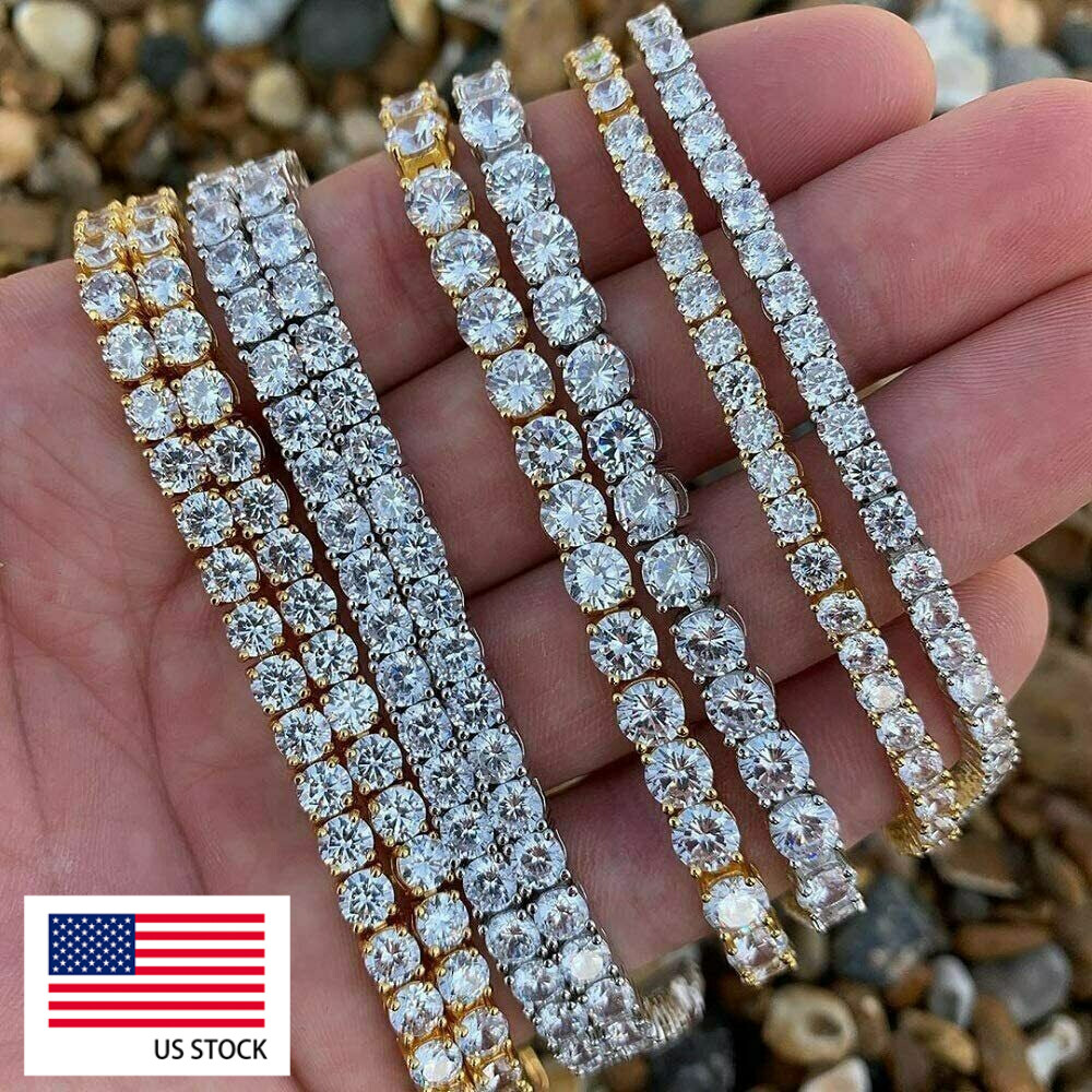 5mm Stainless Steel Men’s Tennis Chian Necklace For Women 1 Row Cubic Zirconia