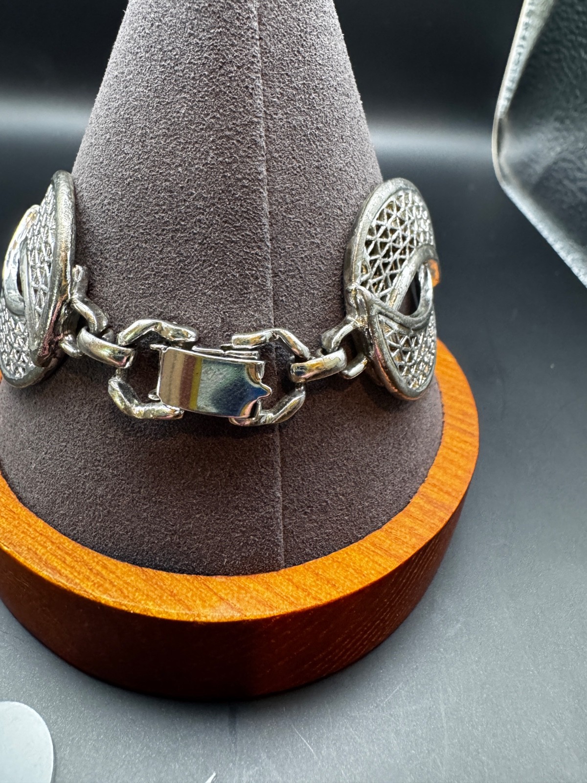 Vintage Sarah Coventry Silver Tone Openwork Link Bracelet Mid Century Signed