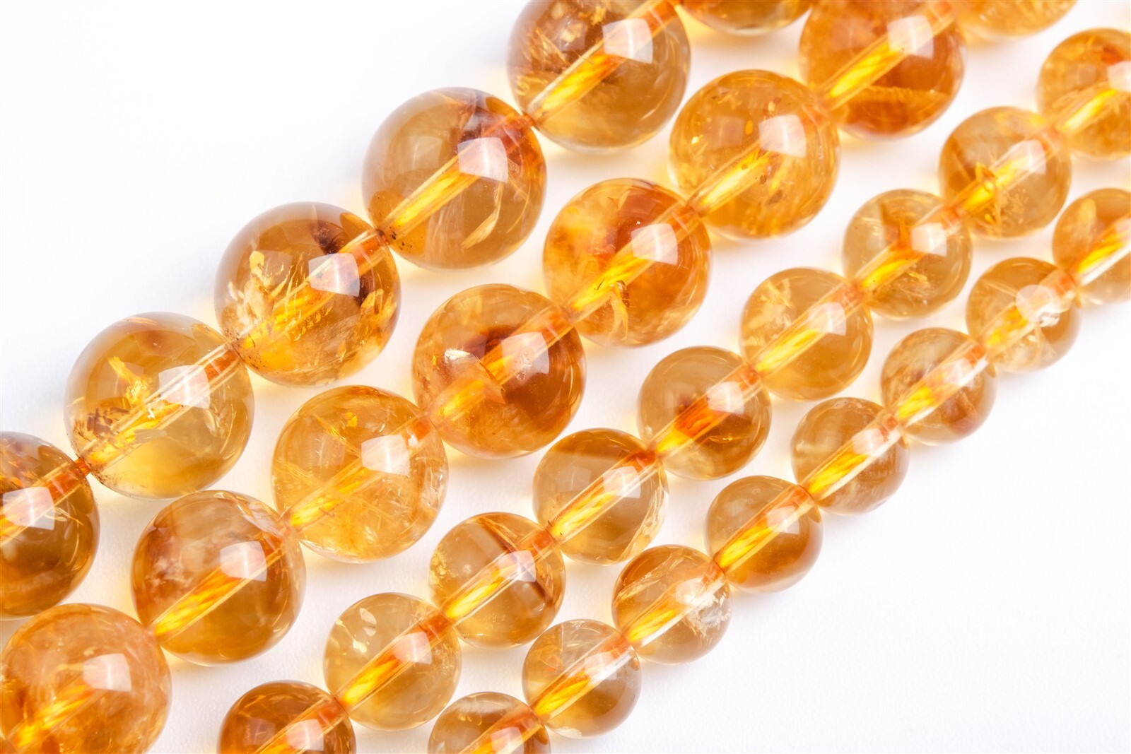 Genuine Natural Brown Yellow Citrine Grade AA Round Loose Beads 7/8/10/11MM