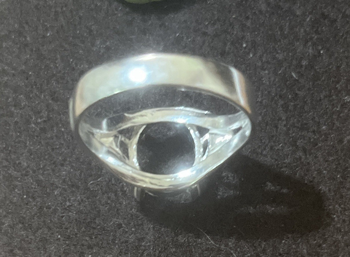 12x10mm Sterling Silver Oval Cabochon Ring Mount Size 10.5