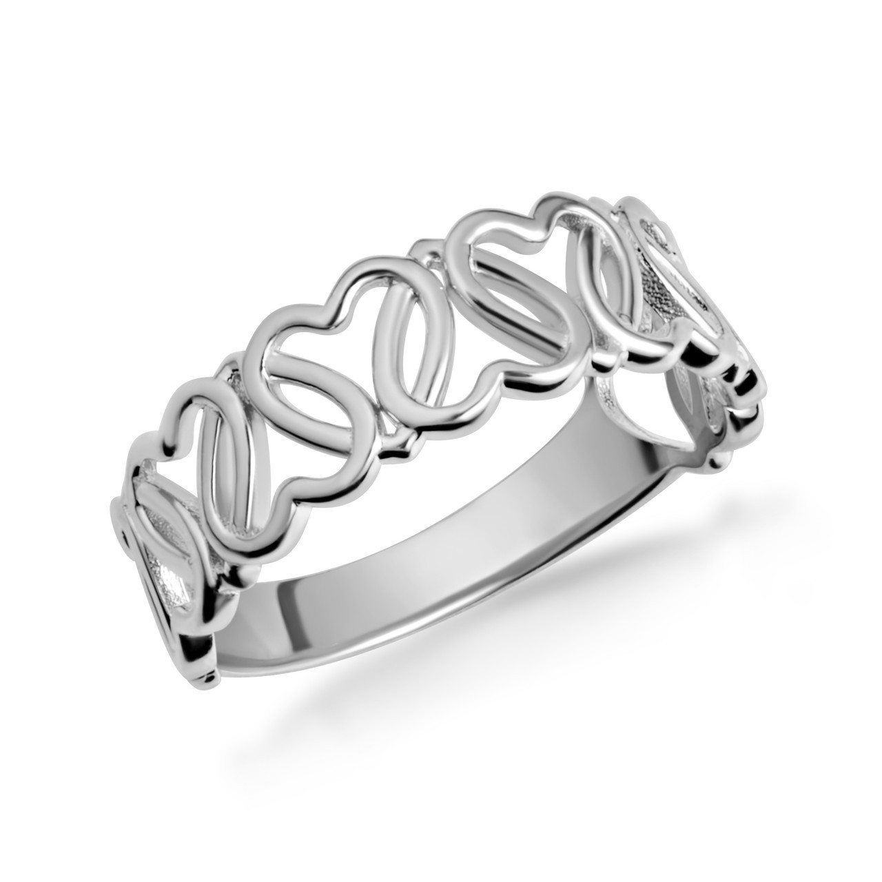 Gold Interlocking Hearts Love Band Ring (Available in Yellow/Rose/White Gold)