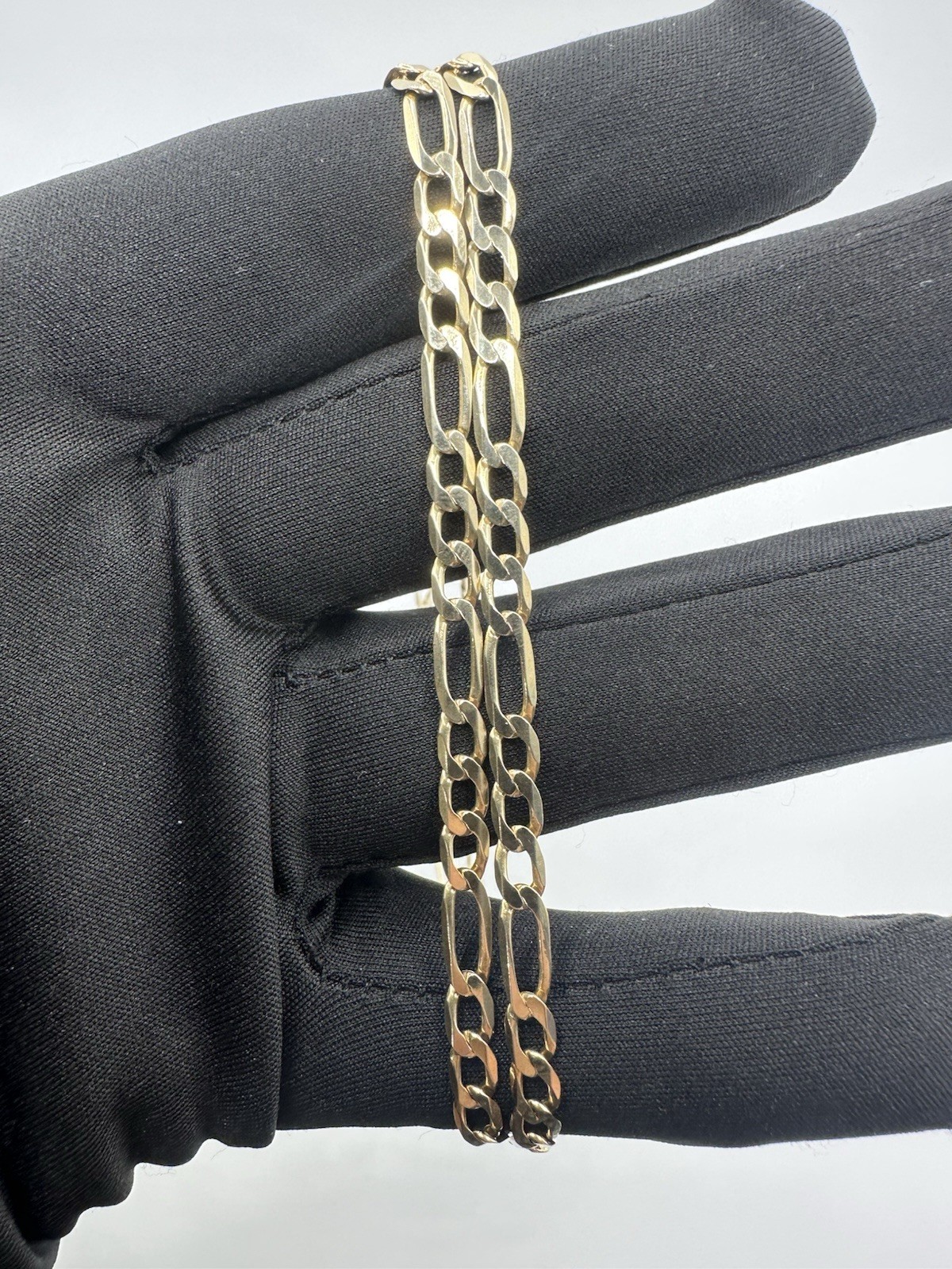 4.2mm Solid Figaro Link Chain Necklace 10k Italy Yellow Gold 10.6 Grams 23.5”