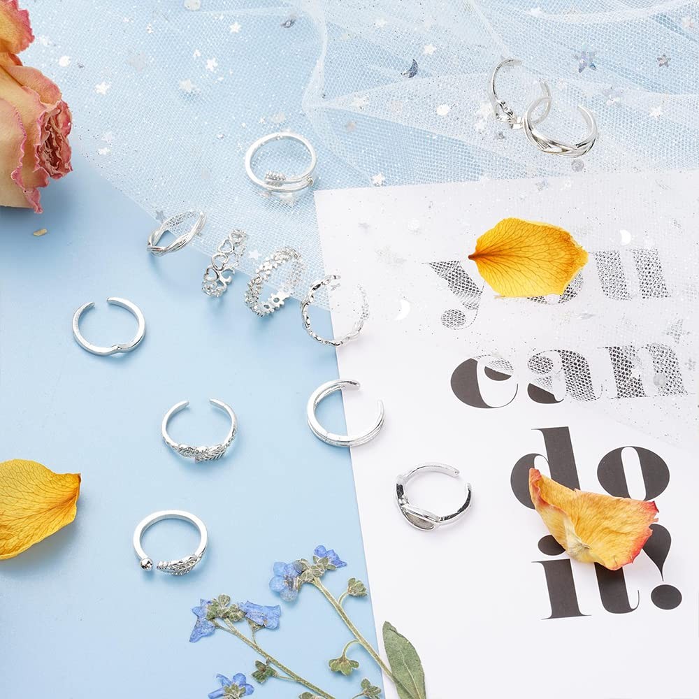 YVOETN 24Pcs Open Toe Rings Set for Women One Size, gold and silver