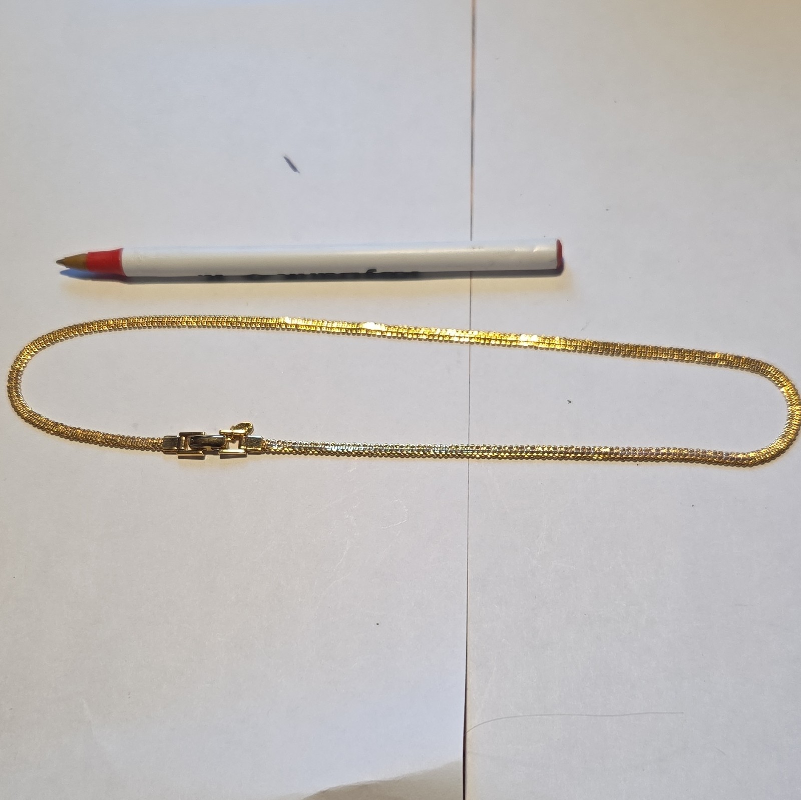 MONET Gold Tone Herringbone Chain Necklace, Metal, No Stone, Box Clasp