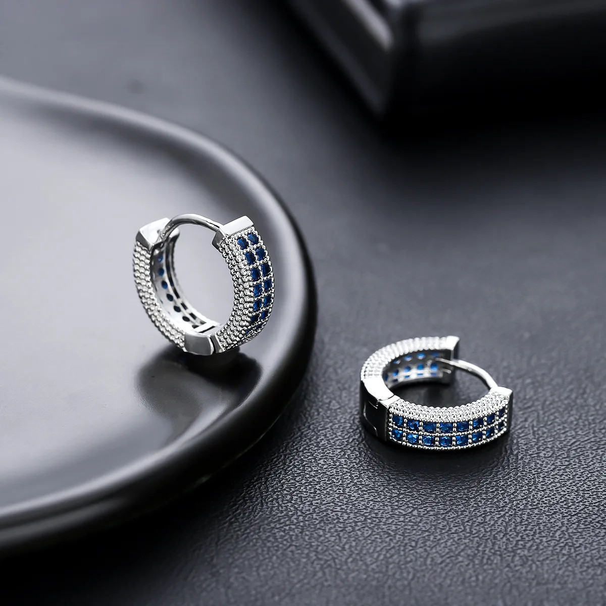 Female Male Multicolor Zircon Small Round Hoop Earrings For Men Women Minimalist