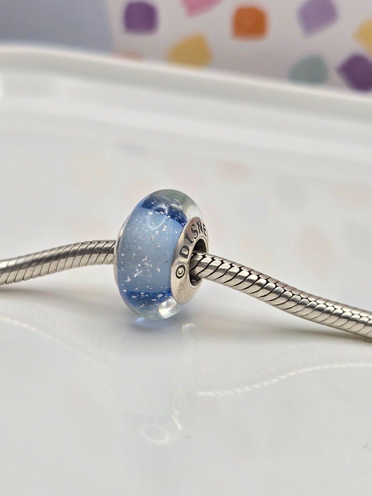 Authentic Pandora Disney Murano Cinderella’s Signature Blue glass Charm