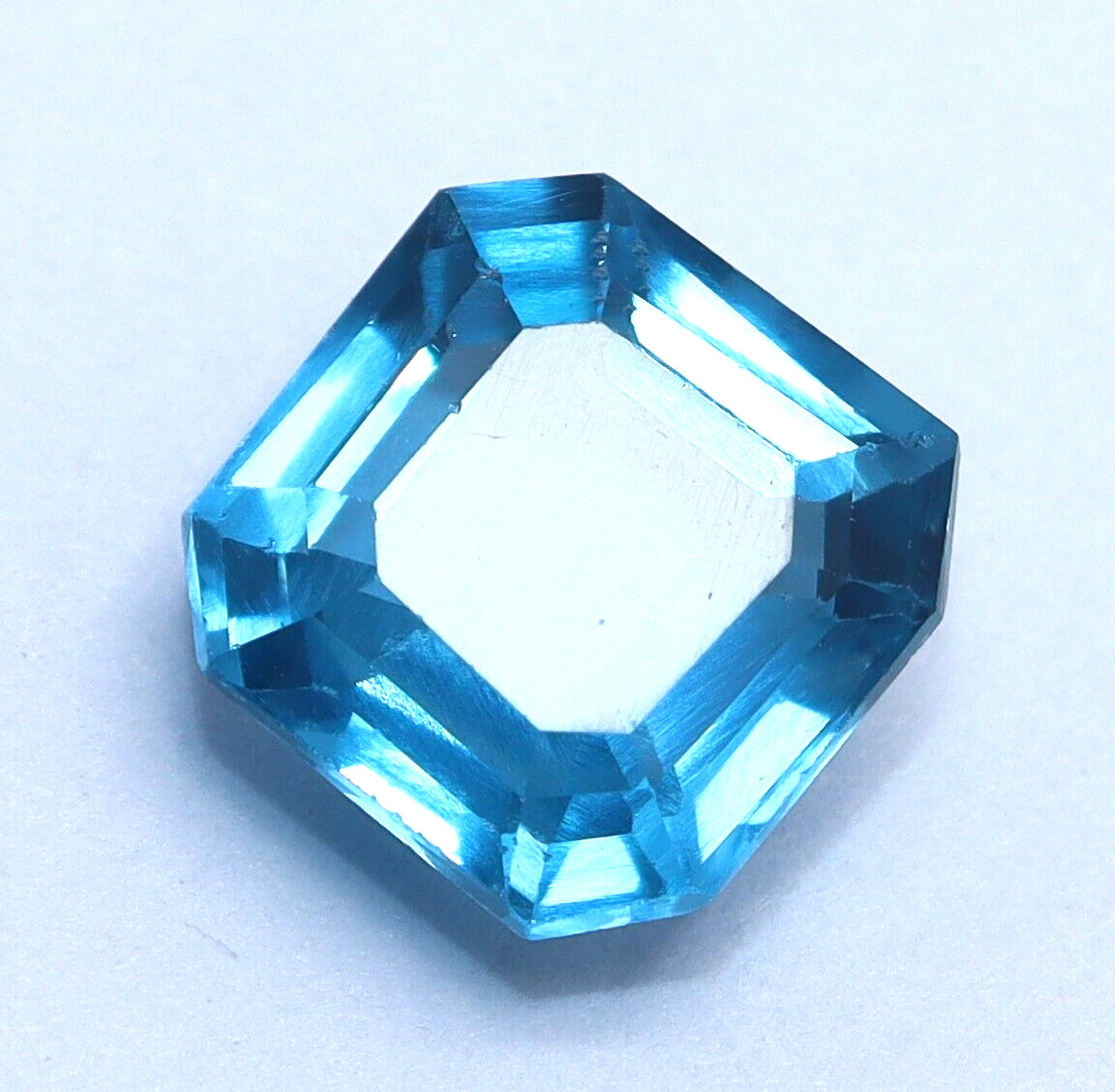 5.25 Ct Natural Santa Maria Blue Aquamarine Asscher Cut Loose Certified Gemstone