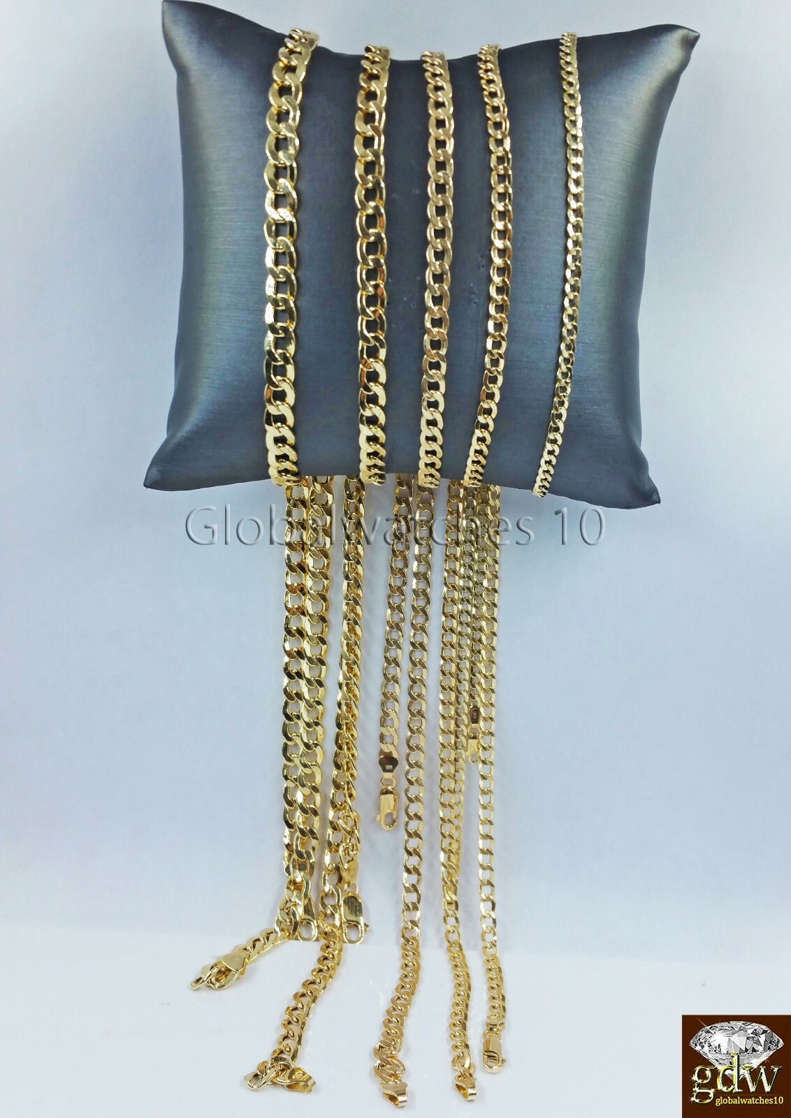 Real 14k Yellow Gold Men Cuban Link Chain Necklace 2mm 3mm 4mm 5mm 6mm