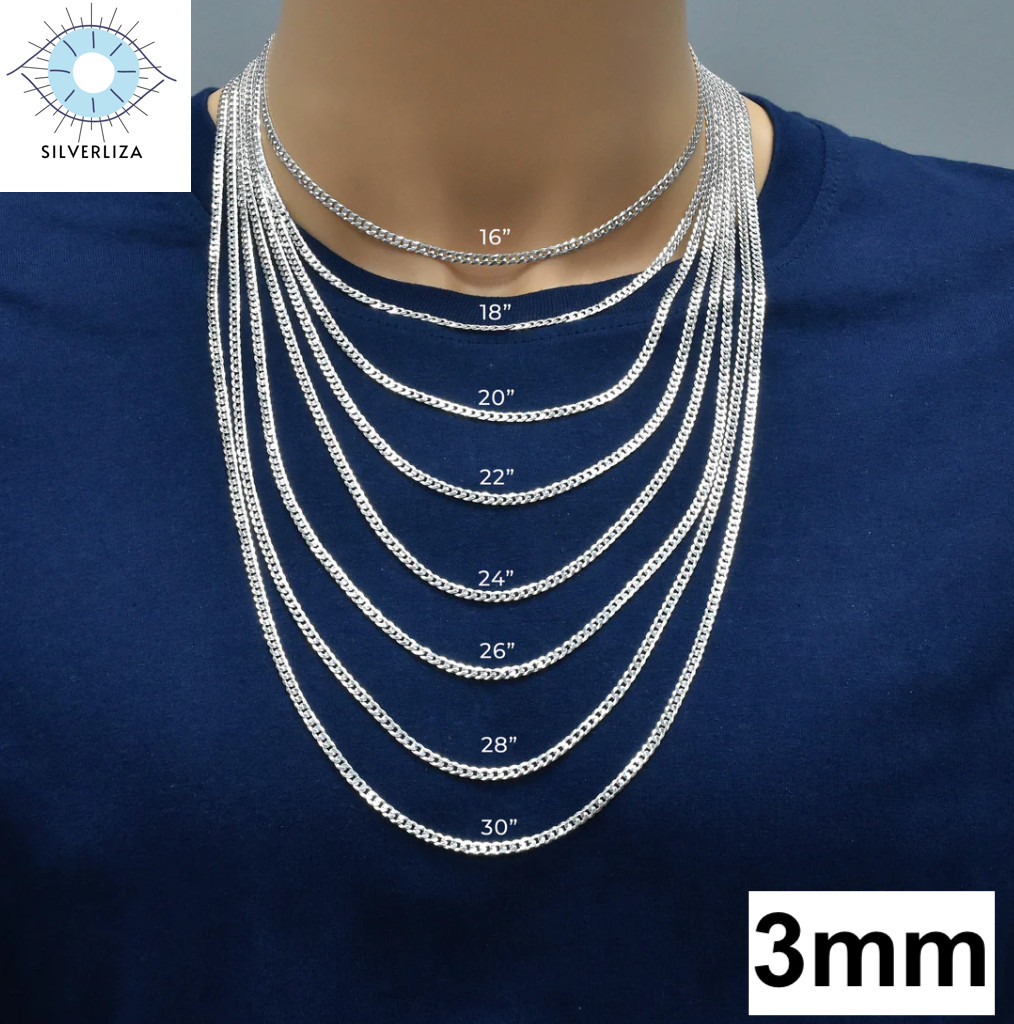 925 Sterling Silver Men & Women Cuban Curb Chain Heavy Link Necklace – ALL Sizes