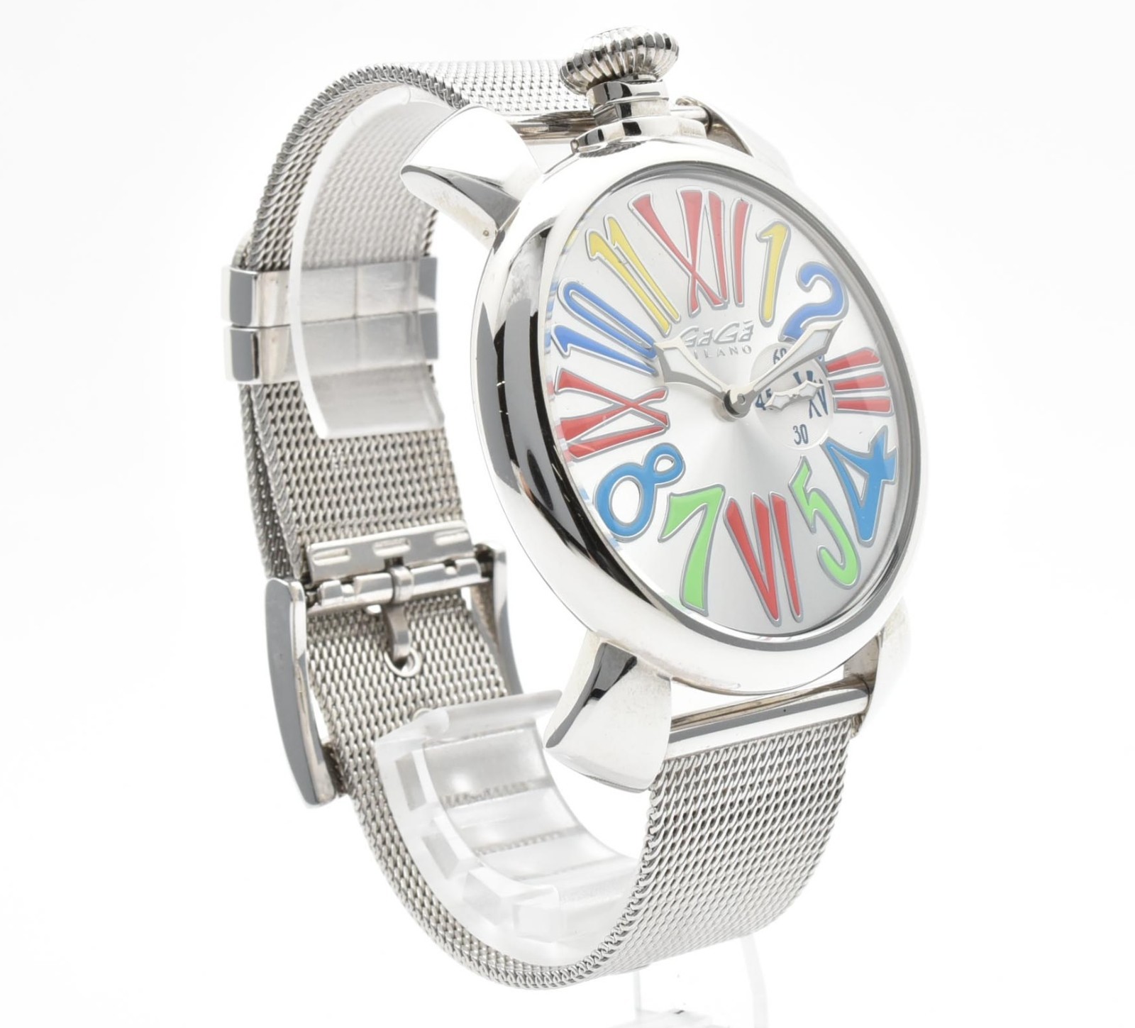 [Box,Paper] GaGa Milano Manuale 46 5080 Silver Dial Quartz Men’s Watch JAPAN