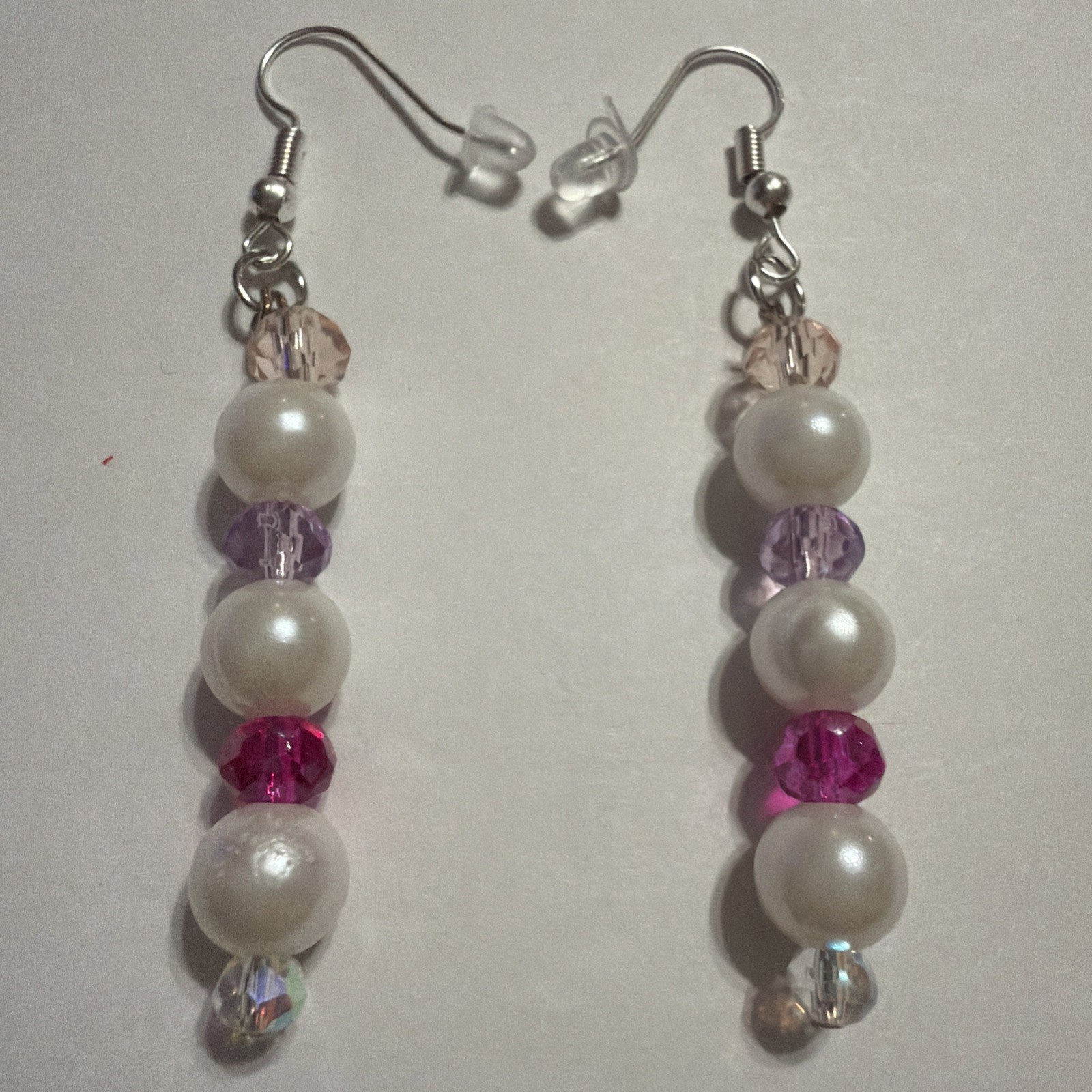 Faux Pearl Beaded Dangle Drop Earrings