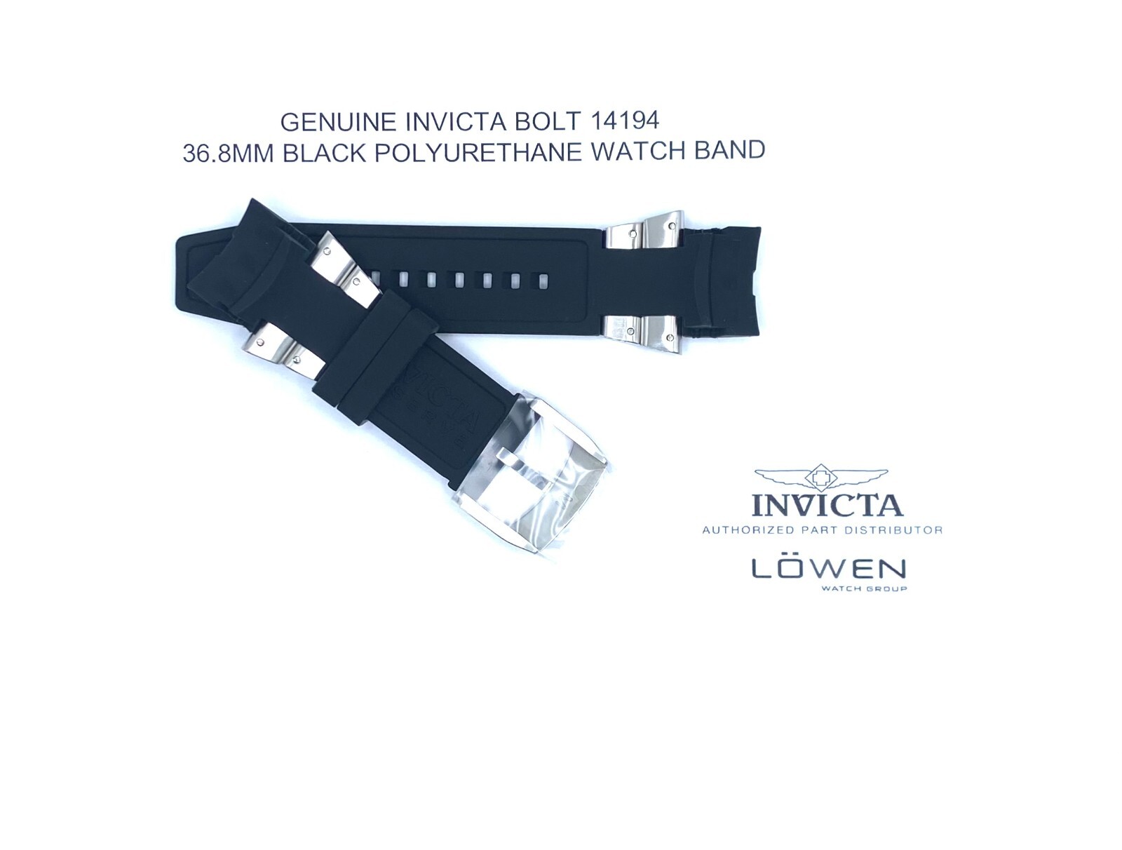 Authentic Invicta Bolt 14194 Black Polyurethane 36.8MM Watch Band