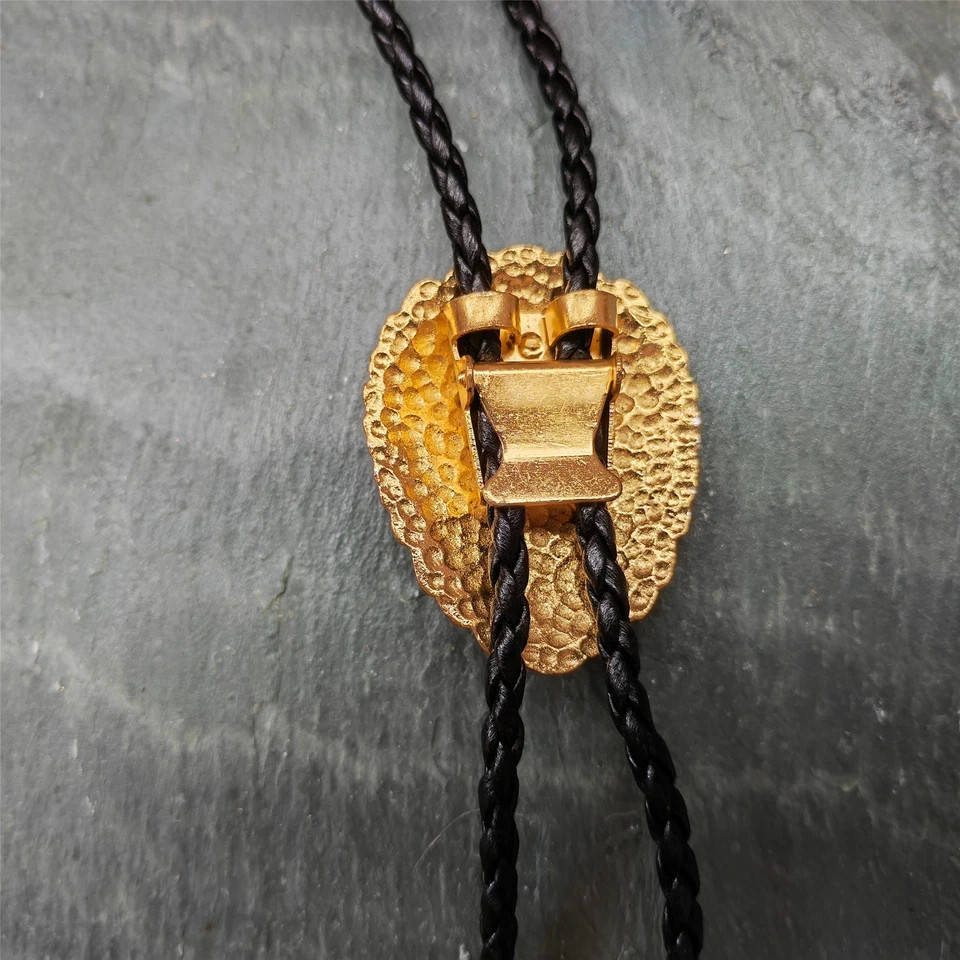 3 Tigers Eye Stone Men Bolo Tie Wedding Necklace Western Cowboy Necktie vintage