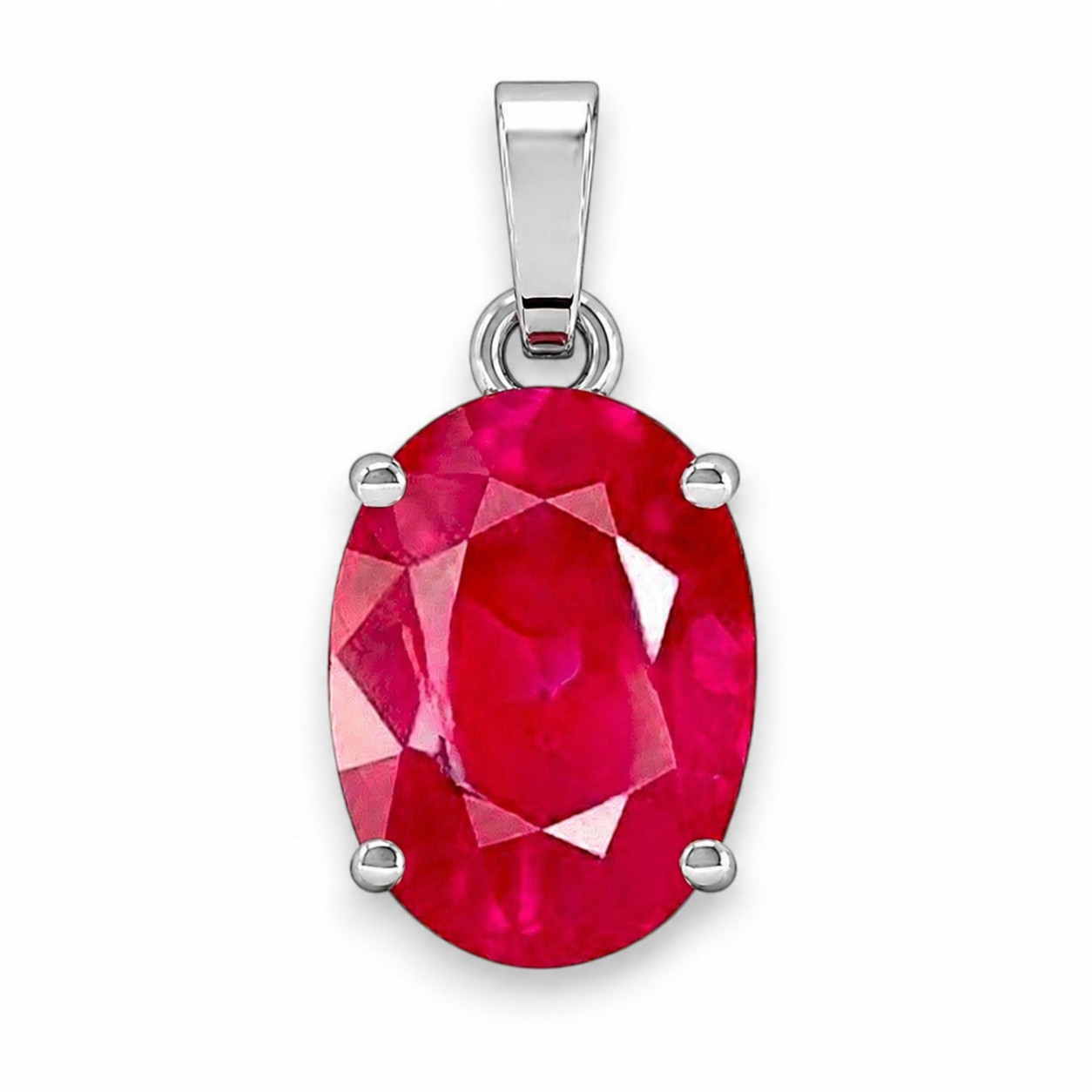 Certified 8.25 Ct Ruby Pendant Gemstone Silver Plated Men Women Gift