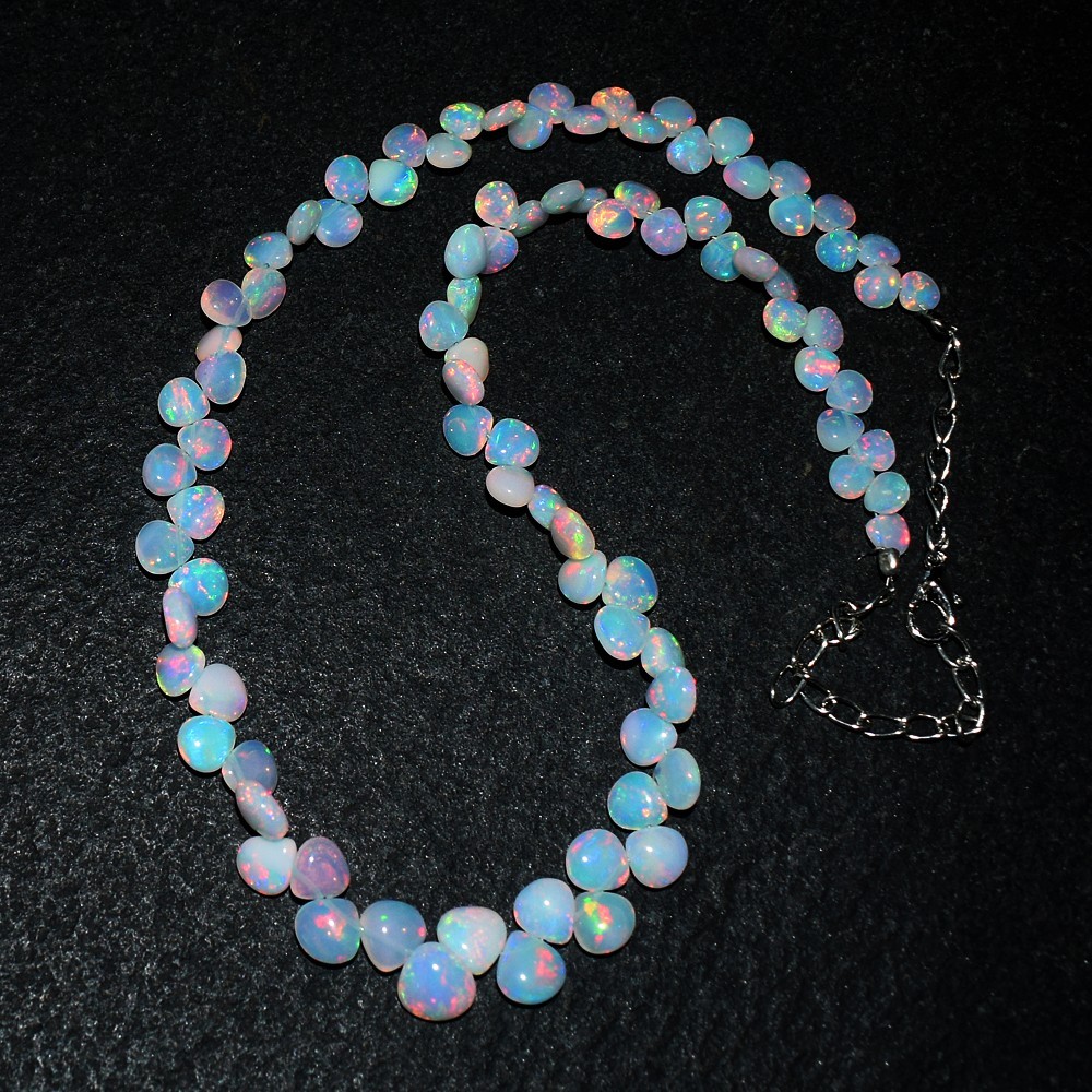 Exclusive 101 Cts World Class Amazing Ethiopian Opal Beaded Necklace VK 14 E711