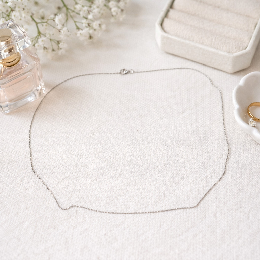 Stainless Steel Rolo Cable Chain Necklace Petite Minimalist Gift for Men Women