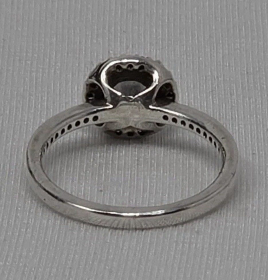 Pandora Sterling Silver Round Cubic Zirconia Halo Design Ring Size 6.5