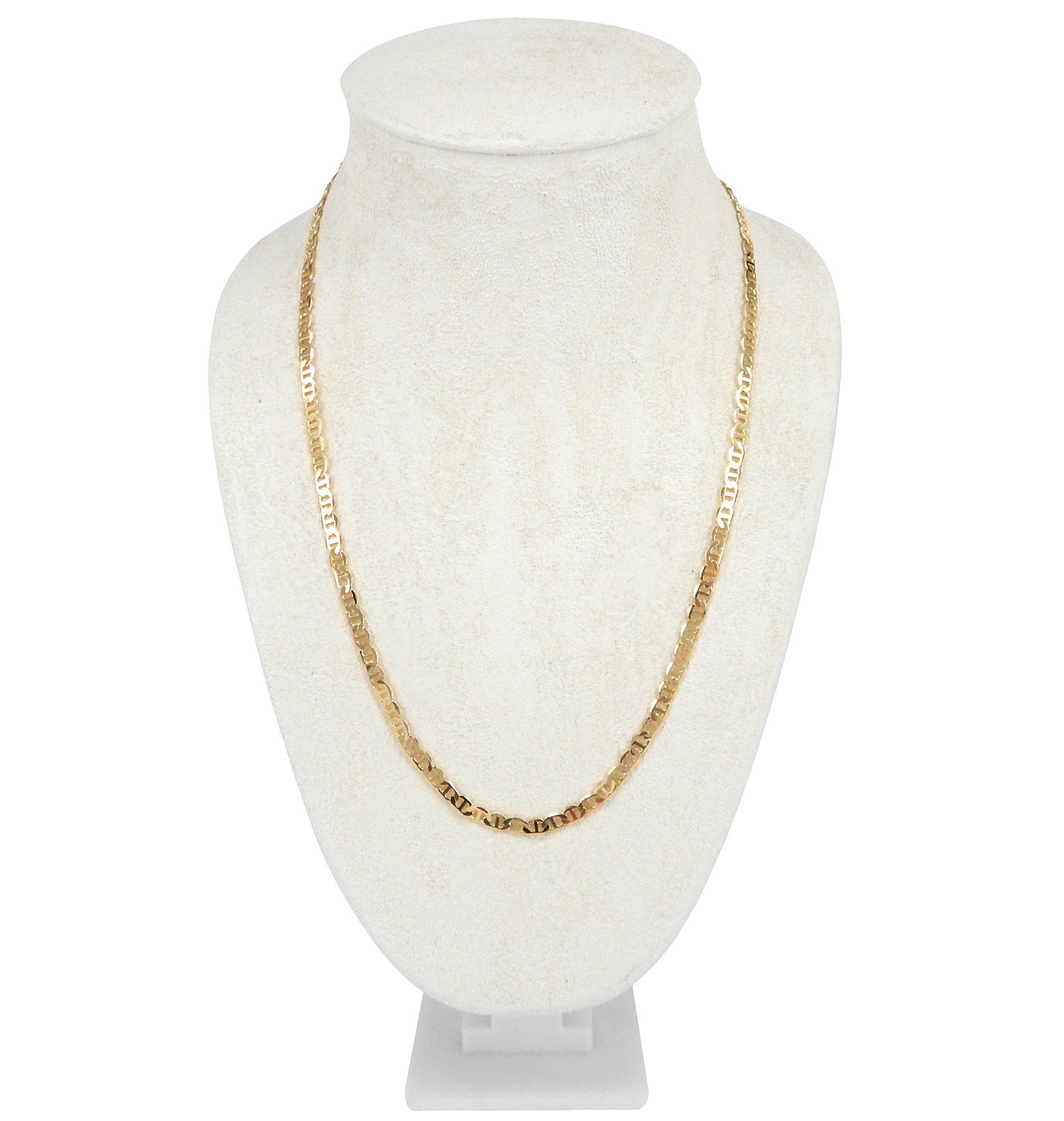 Mariner Anchor link Chain 4mm 20″ 24″ Necklace Bracelet 14k Gold Finish