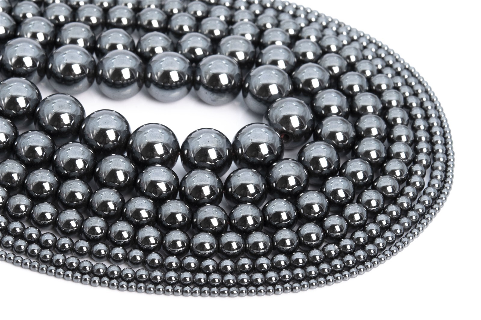 Natural Black Hematite Grade AAA Round Gemstone Loose Beads 2/3/4/6/8/10MM