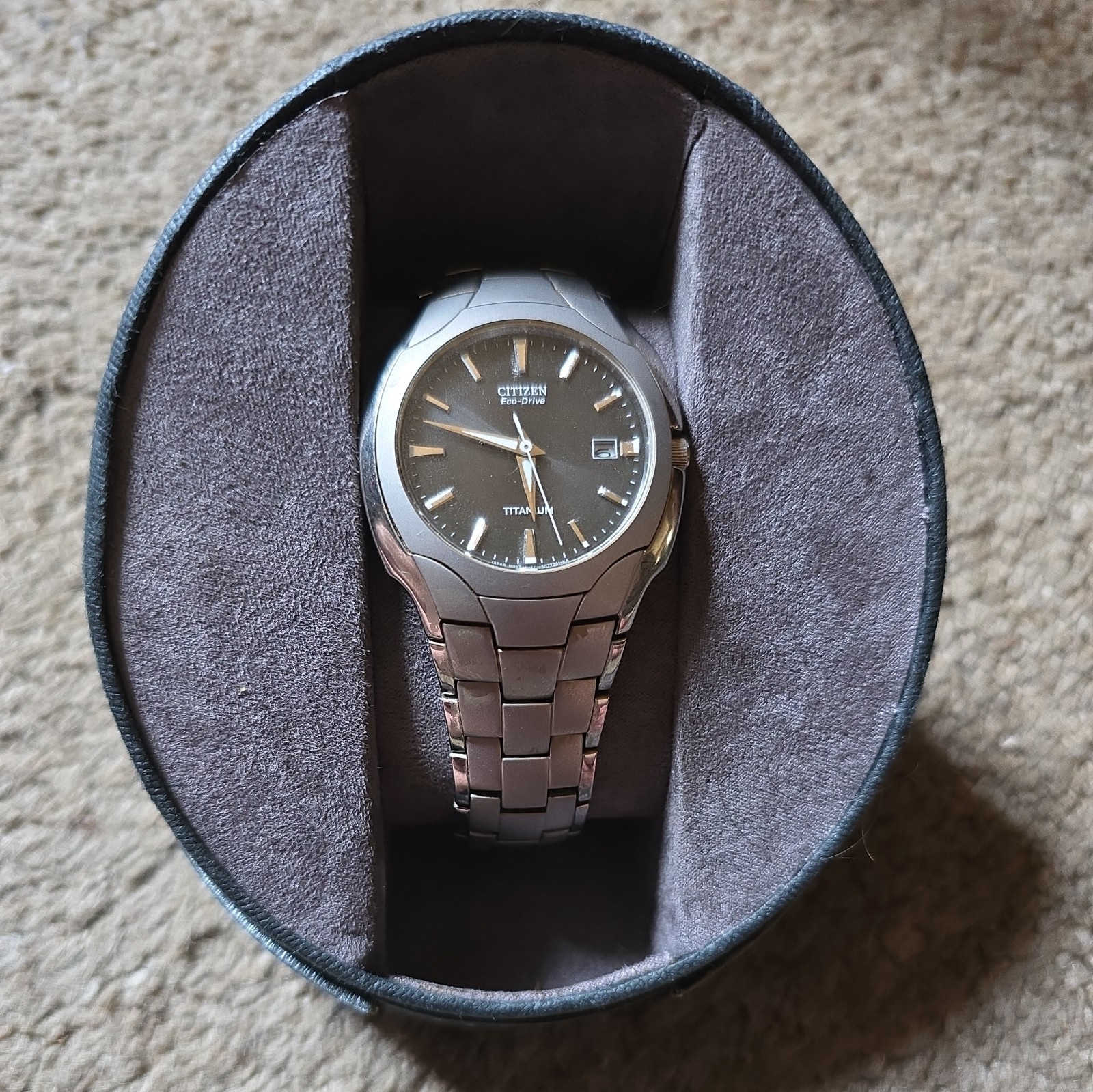 Citizen Men’s Super Titanium Blue Dial Eco-Drive Watch – AW1240-57L NEW