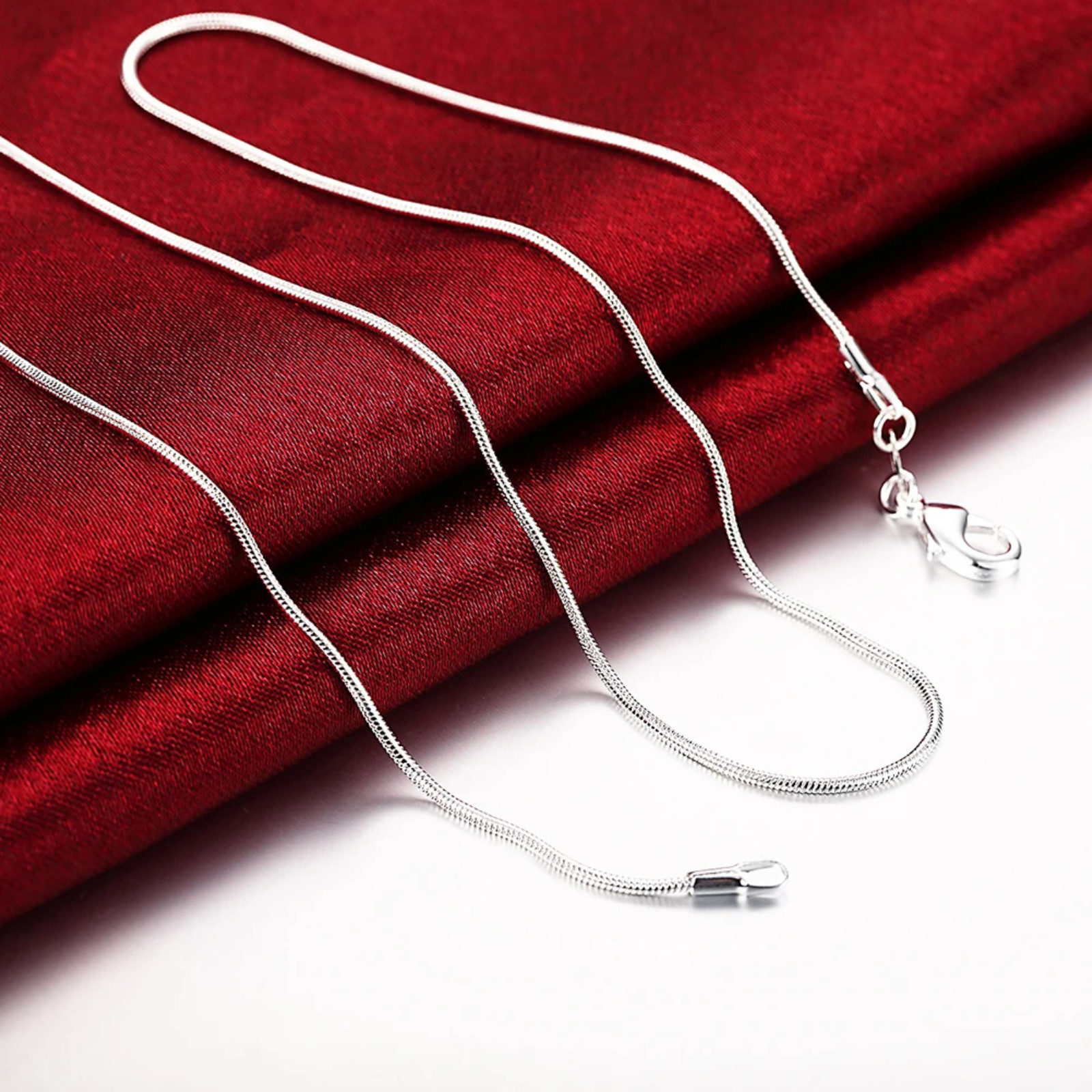 10PCS wholesale 925 sterling solid silver snake chain necklace 1MM 16-30inch