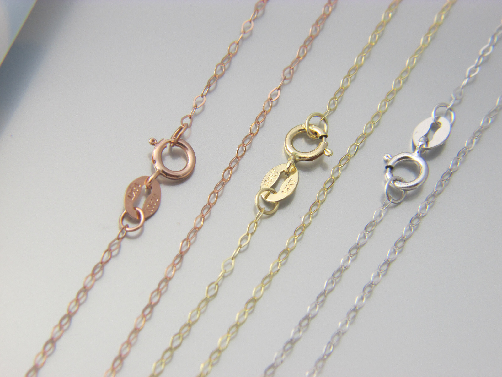 14k gold necklace chain solid 14kt gold chain Made in Italy