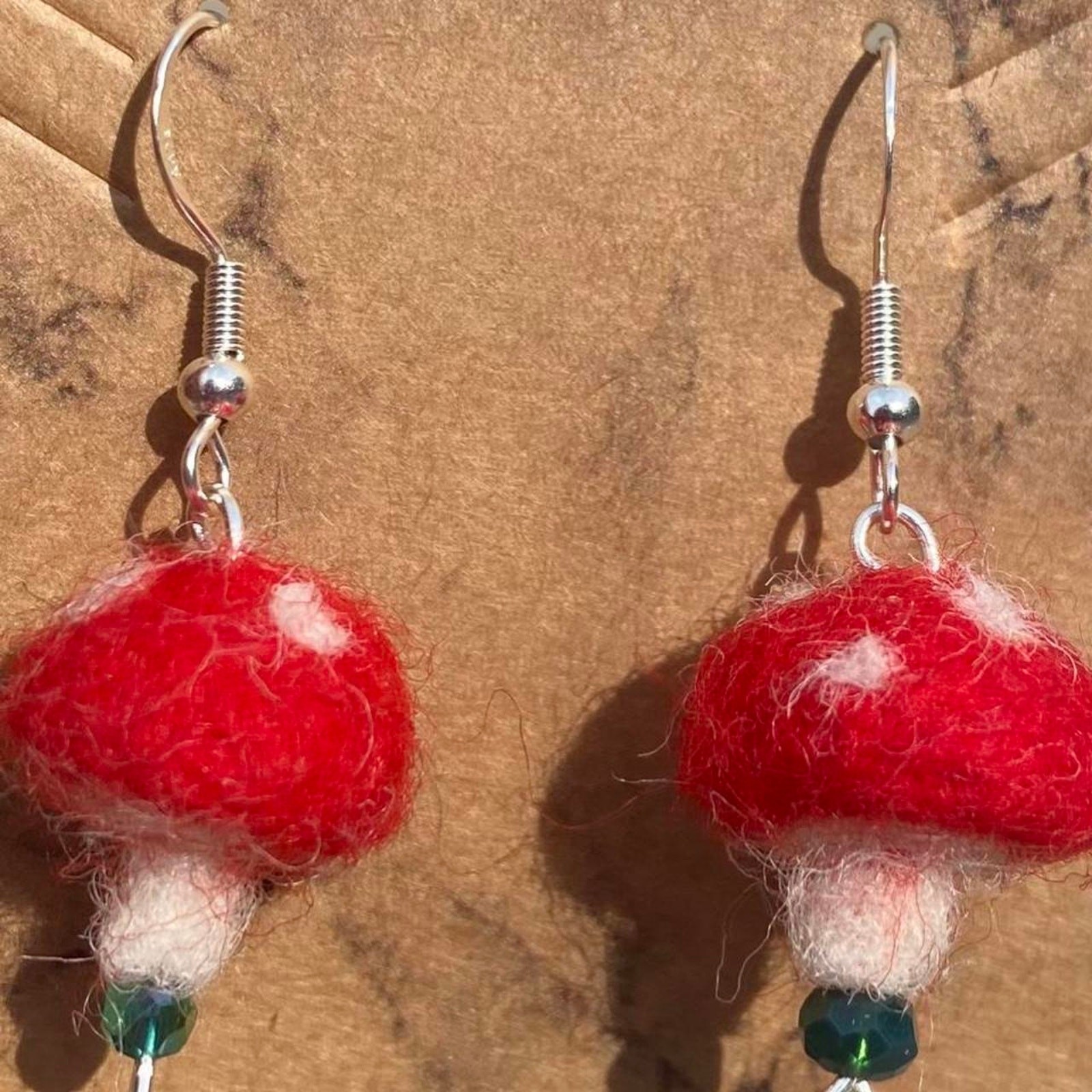 Handmade Toadstool mushroom earrings