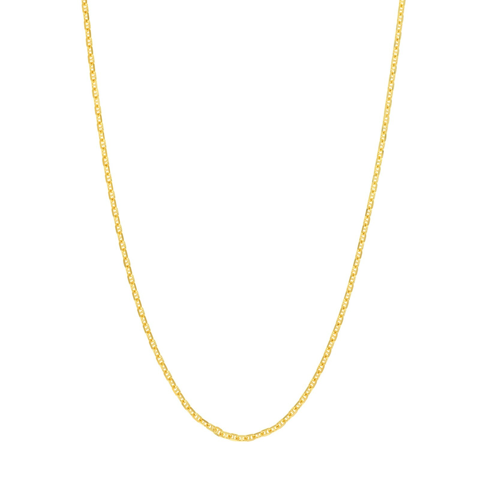 1.25mm Anchor Chain Necklace Real Solid 14K All Yellow Gold