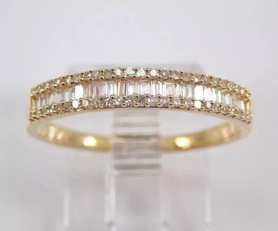 2.20Ct Baguette Cut Lab-Created Diamond Women’s Band Ring 14k Yellow Gold Finish