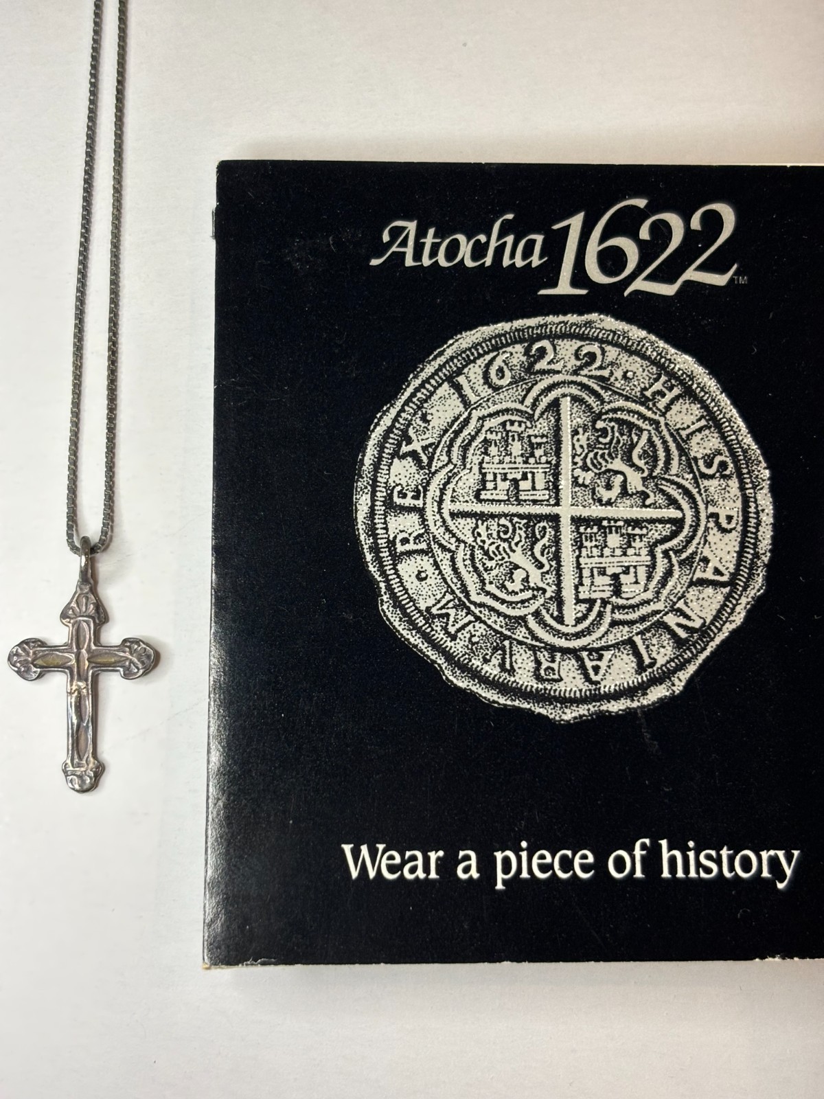 Vintage Atocha 1622 Shipwreck Silver Cross Necklace