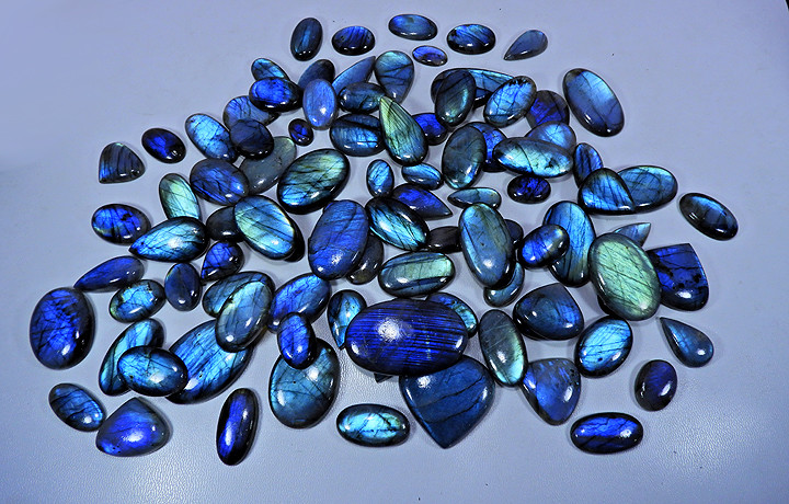 Natural Blue Flash Blue Labradorite Wholesale Cabochon Gemstone Lot