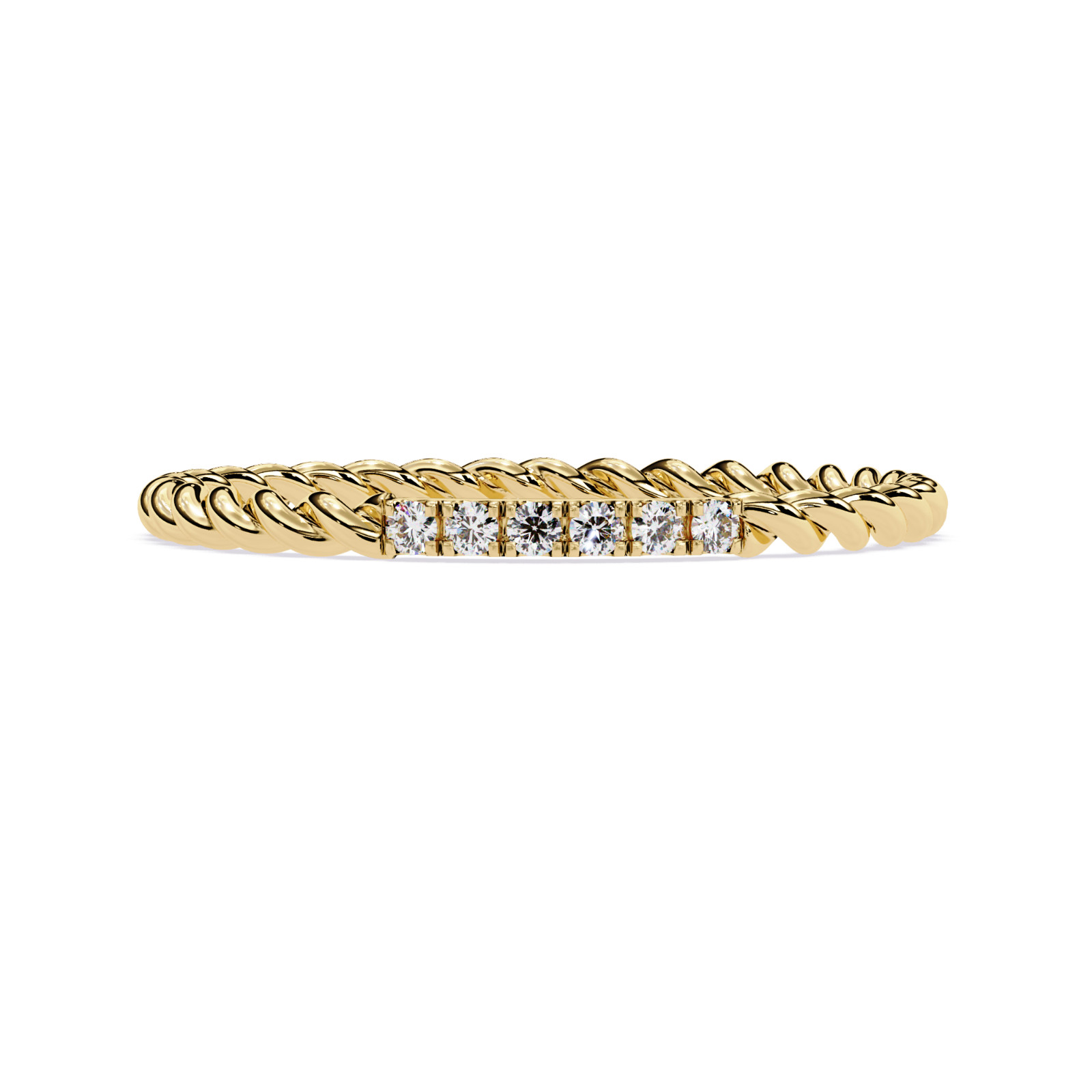 Lab Grown Diamond Twisted Rope Ring 925 Sterling Silver Dainty Stackable Band