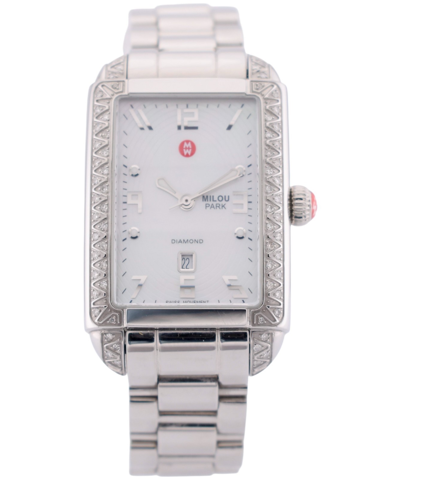 Michele Milou Park MW15C01A2025 Stainless Steel Ladies Diamond Watch $1045.00