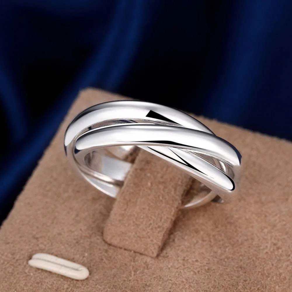 Genuine 925 Sterling Silver 3 Band Russian ring all occasions women’s size