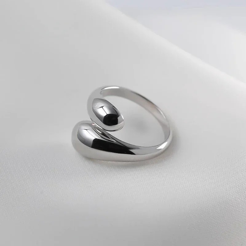 925 Sterling Silver Couple Ring Minimalist Adjustable Jewelry