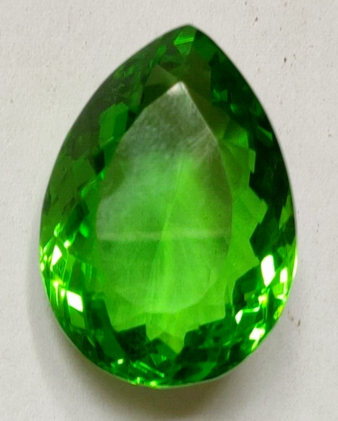 75.45 Ct. Green Peridot Pear Cut Faceted AAA+ Loose Gemstone for Ring & Pendant