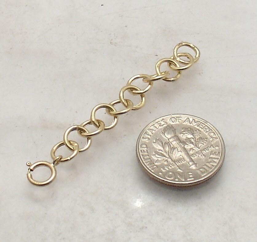 2″ Rolo Circle Link Extender for Bracelet Necklace Chain Real 10K Yellow Gold