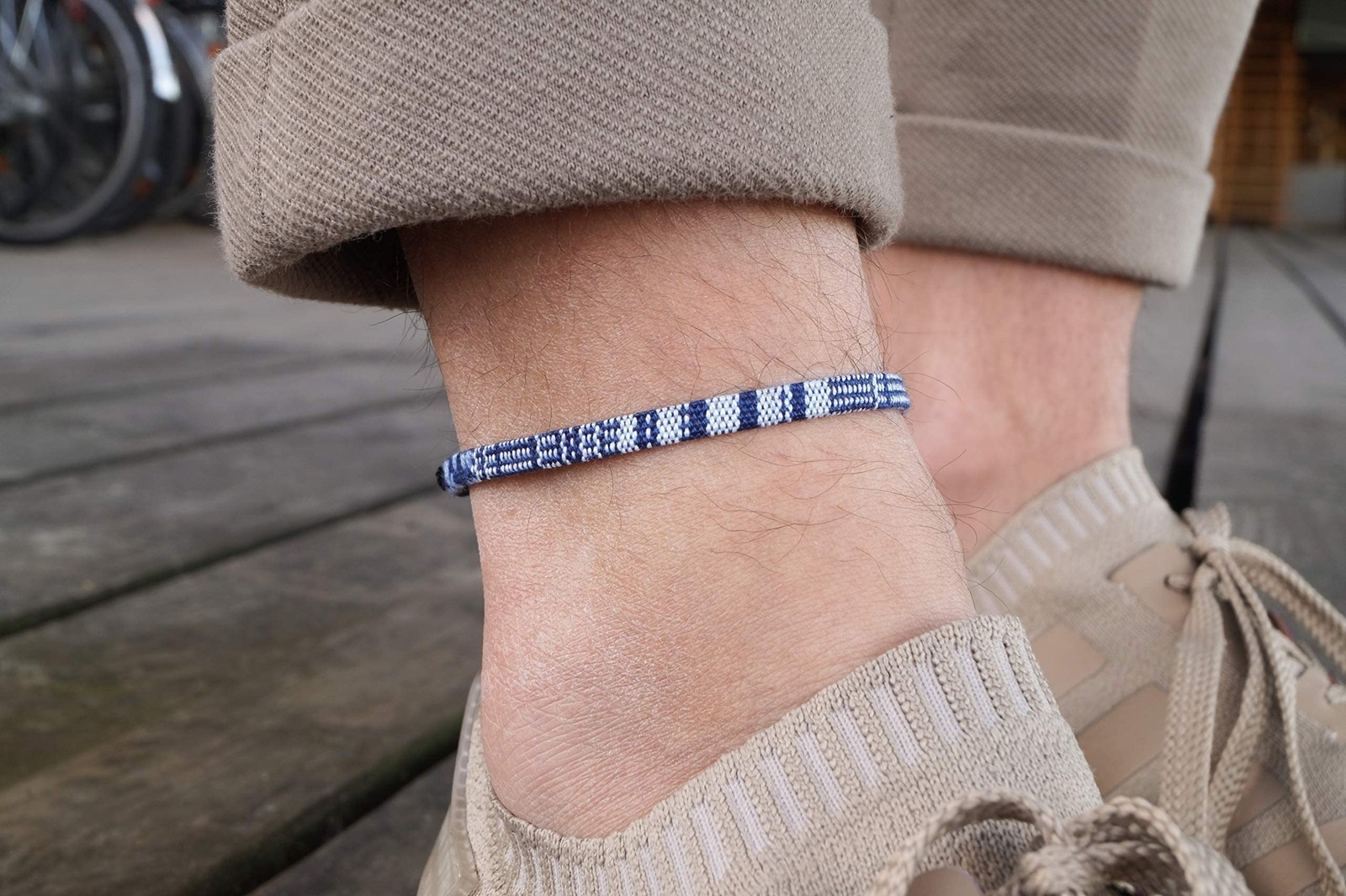 Made by Nami Surfer Anklet for Men and Women Waterproof Blue-White