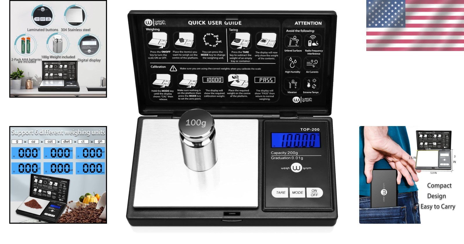 Auto Shut Off Mini Digital Scale 200g – Precision Weighing for Small Items