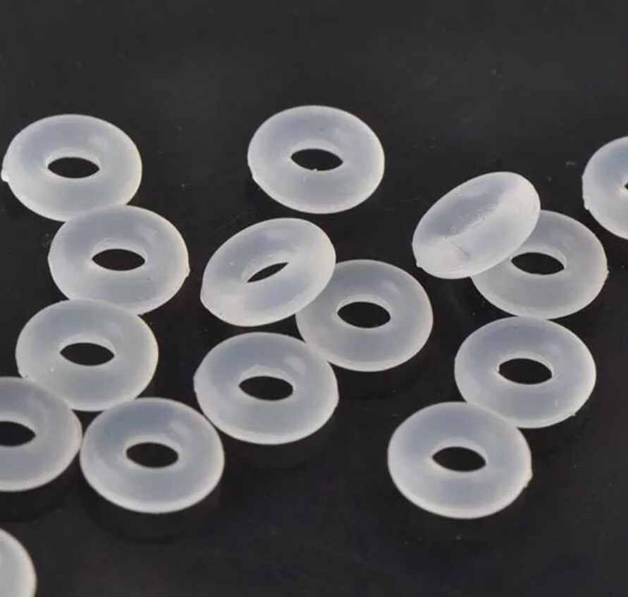 12pc-White/Clear Silicone Rubber Stopper Rings Spacer Bead Fit European Bracelet