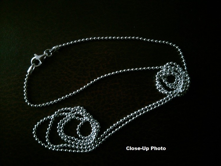 Bead (Round) Chain Necklace (1.5mm* – 22 Inch) – Sterling Silver – Made in Italy