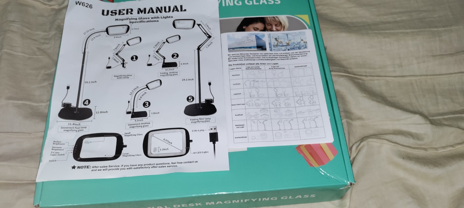 10X 30X Extra Large Magnifying Glass with Light and Stand,7-inch Lighted Magnifi