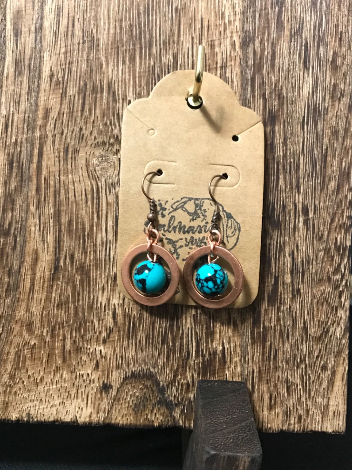 100 pure copper jewelry for women earrings turquoise dyed clay