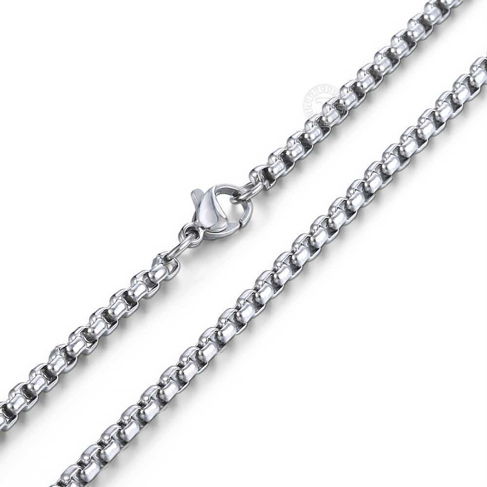 3mm Box Chain Necklace Silver Titanium steel Men Women Chain 18 inch-24 inch