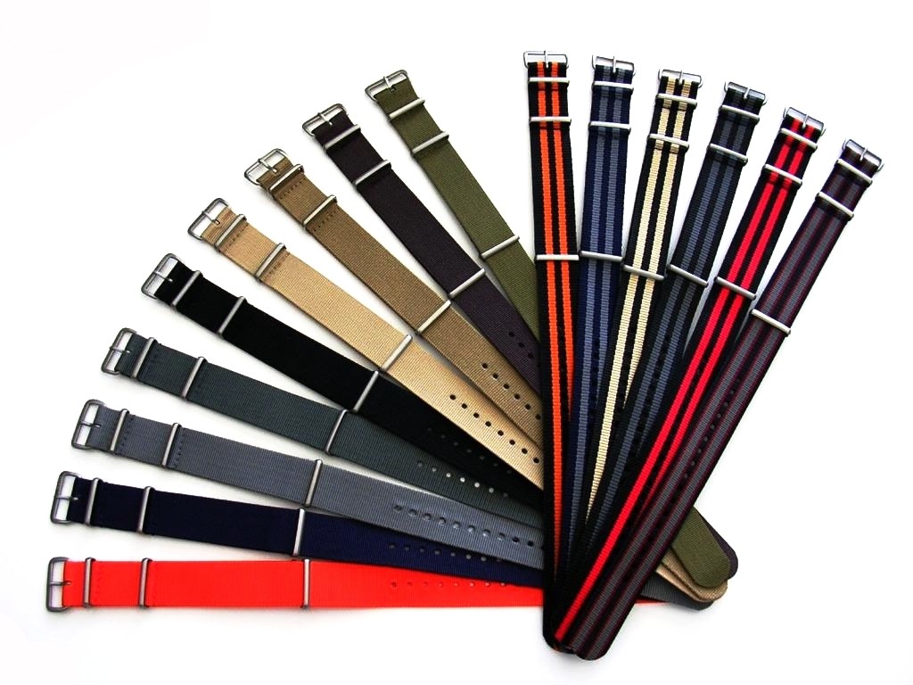 NATO Premium nylon watchband strap 22mm Black-Orange G10 Bond IW SUISSE 18 20 24